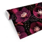Blumen Mustertapete Florale Blütenpracht in Purpurtönen - Anis Illustration 