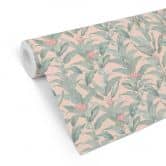 Botanik Mustertapete Urban Jungle Tropenblätter Rosa - Bloomery Decor 