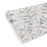 Mustertapete Zarte Aquarell-Blätter - Soft Grau - Bloomery Decor 
