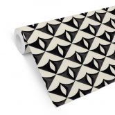 Mustertapete Geometrische Ornamente in Schwarz-beige - Treechild 