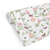Patroonbehang Roze kerstrozen in de lente - UN Designs 