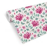 Mustertapete - Aquarell Blüten 02 - pink 
