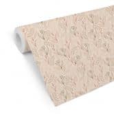 Tapet med mønster Grafiske blomster - blomsterfelt beige 