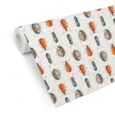 Patroonbehang – Colourful Beetles – oranje 