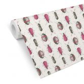 Mustertapete - Bunte Käfer - rosa 