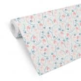 Mustertapete Graphic Flowers - Blumen rosa 