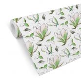 Mustertapete - illustrierte Blüten - grün 