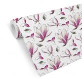 Mustertapete - illustrierte Blüten - pink 