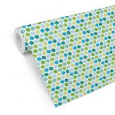 Mustertapete byGraziela - Kleeblatt blau-grün 