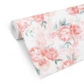 Mustertapete UN Designs - Zarte Rosa Aquarell Blumen 
