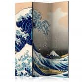 Screen room divider - Den store bølge ud for Kanagawa, 3-delt 