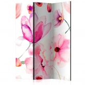 Paravent, Raumteiler freistehend, Trennwand - Blumensinfonie in Rosa 