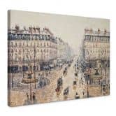 Camille Pissarro -  Avenue de L'Opera, Paris, Sollys, vintermorgen - Lærredsprint 