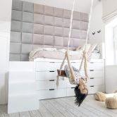Stoffen Wandpanelen Mollis lila 30x30 cm 