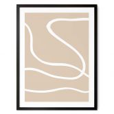 Poster 1X Studio - Weiße Pinselstriche auf Beige 