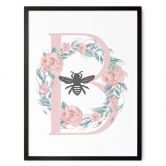 Poster Biene mit Blumenkranz - inspiriert von Bridgerton 