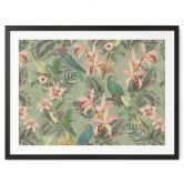 Poster Dschungel mit Papageien Grün - Bloomery Decor 