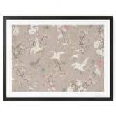 Vogelposter Kraniche im Kirschblüten-Rausch Beige - Bloomery Decor 