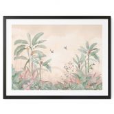 Dschungel Poster Tropische Idylle mit Kolibri Apricot - Bloomery Decor 