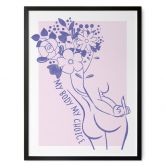 Poster Body Positivity - Line Art Floral 