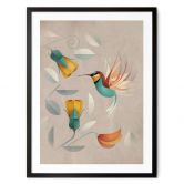 Poster Abstrakt - Kolibri - Braun 