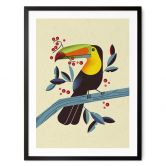 Poster Tropischer Vogel - Tukan - Braun 