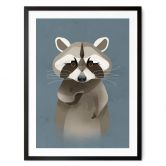 Poster Waschbär - Braun 