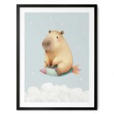 Poster enfant Capybara dans l'espace - Rêve d'étoile 