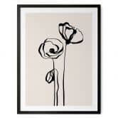 Poster Line Art Zwei Mohnblumen - Cats & Dotz 