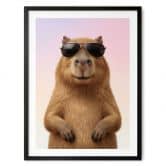 Poster Coole capibara met zonnebril 