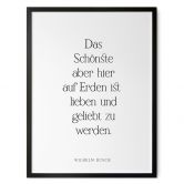Poster Das Schönste auf Erden | Liebeszitat für das Wohnzimmer 