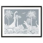 Poster Im Land der Dinosaurier - Blau - Kikki Belle 