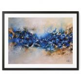 Poster Blau-goldene Interaktion - Fedrau 
