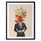 Poster Mann im Anzug mit Wildblumen - Frida Floral Studio 