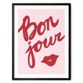 Poster Bonjour avec bouche à baiser - Fritsch 