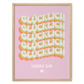 Spruch Poster Glücklich wegen dir 
