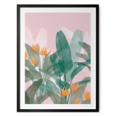Poster Botanische Illustration in Grün und Rosa - Goed Blauw 