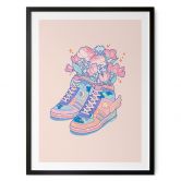 Poster Pastell Sneaker mit Blumen Kawaii - Hashimoto 