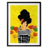 Poster Porträt Frau - Blumenmädchen im Sommergarten - Hülya 