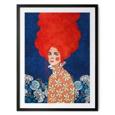 Poster Frau mit rotem Haar und Blüten - Hülya 