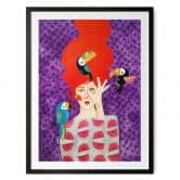 Poster Frau mit Tukan-Trio - Hülya 