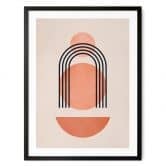 Poster Abstrakte Geometrie in Pfirsichfarben - Kubistika 