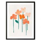 Poster Kleine Blumen in Peach-Farben - Kubistika 