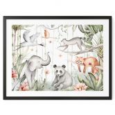 Poster Aziatische dieren in het bamboebos - Kvilis 