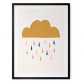 Poster für Kinder - Fröhlicher Regen in Pastelltönen - Menina Lisboa 