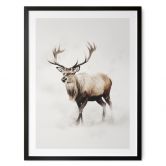 Poster Wintermotiv fürs Wohnzimmer - Hirsch im weißen Winter - Magnusson 