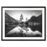 Poster Malerische Landschaft mit glasklarem Bergsee - Hintersee 