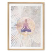 Plakat med lotusstilling - Meditation i det gyldne lys - Manovski 