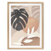 Poster botanique plante monster boho dans les tons naturels - Melloi Art Prints 