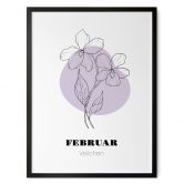 Personalisierbares Poster Monatsblume Februar 